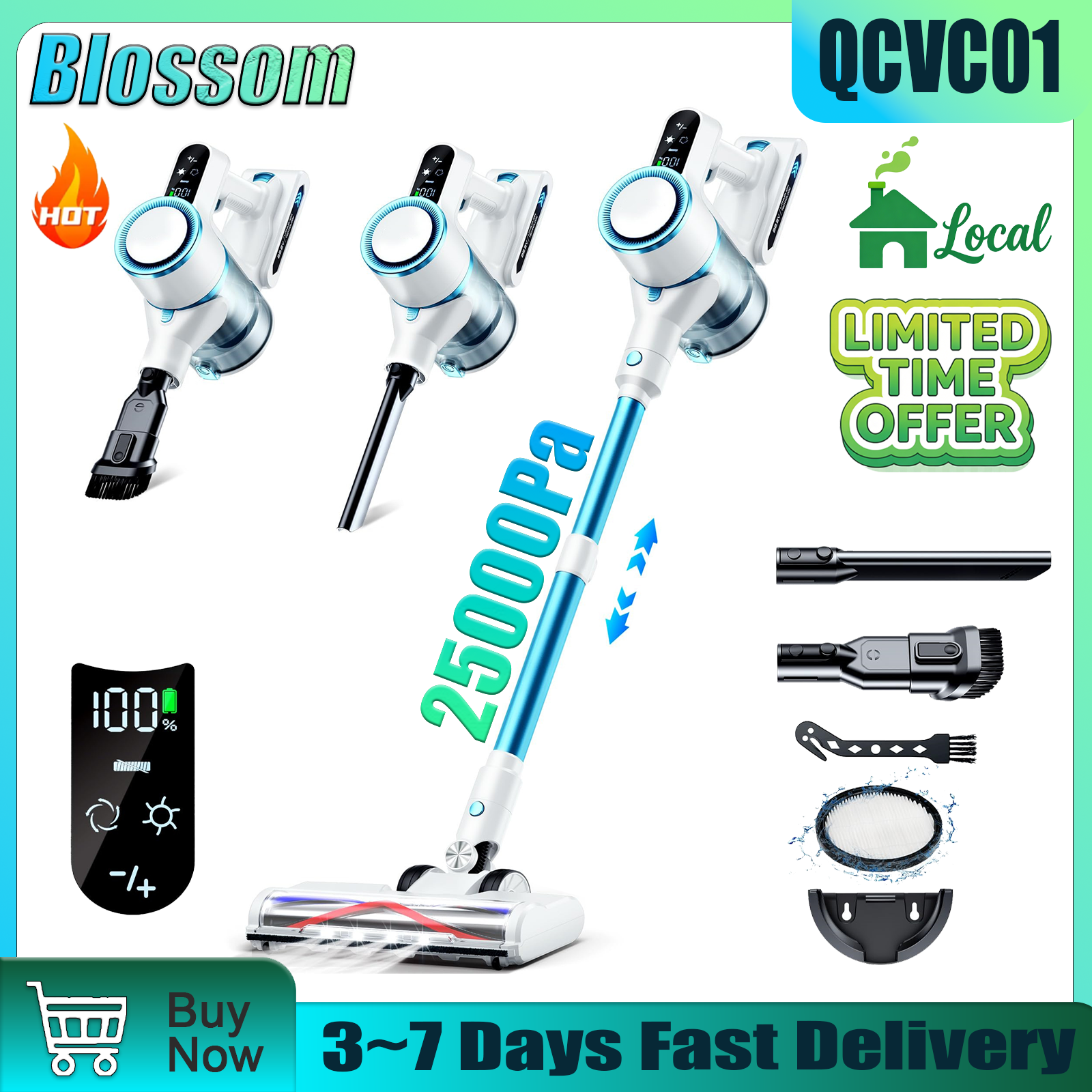 Blossom QCVC01 Wireless Vacuum - Car Cleaning Brush ulasan dan harga