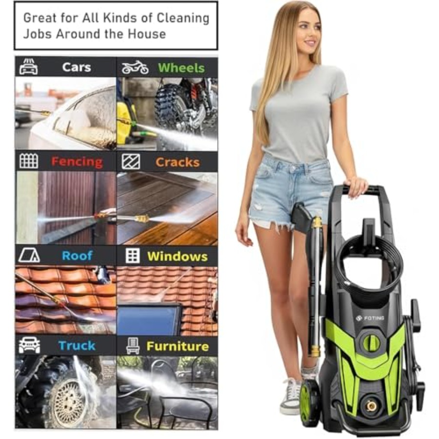 Power waher 4300PSI with 4 Qui - Foam Cannon Car Wash ulasan dan harga