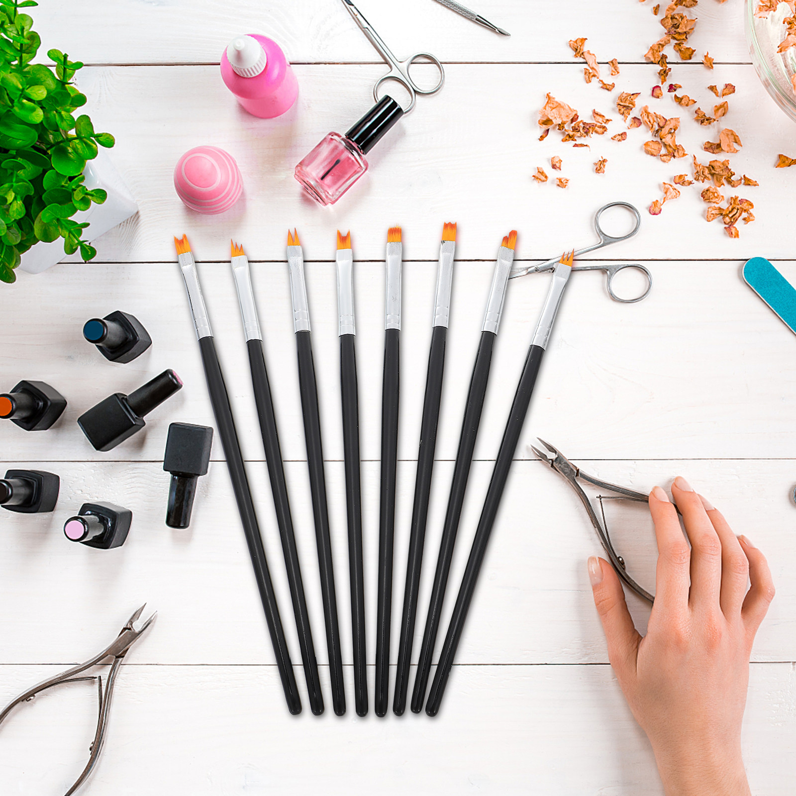 8Pcs Nail Brush Set Flower Des - Detailing Brush Set ulasan dan harga