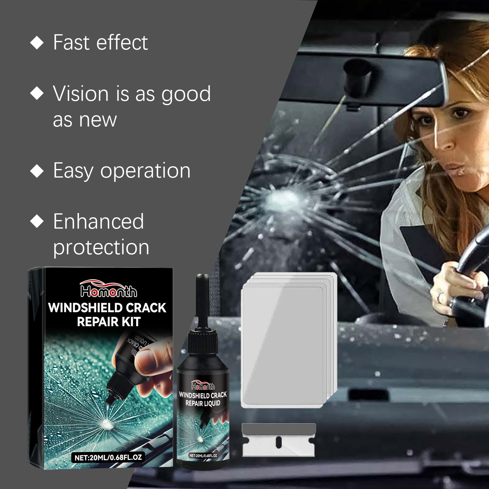 Car Glass Care Kit, Profession - Glass Cleaner Streak ulasan dan harga